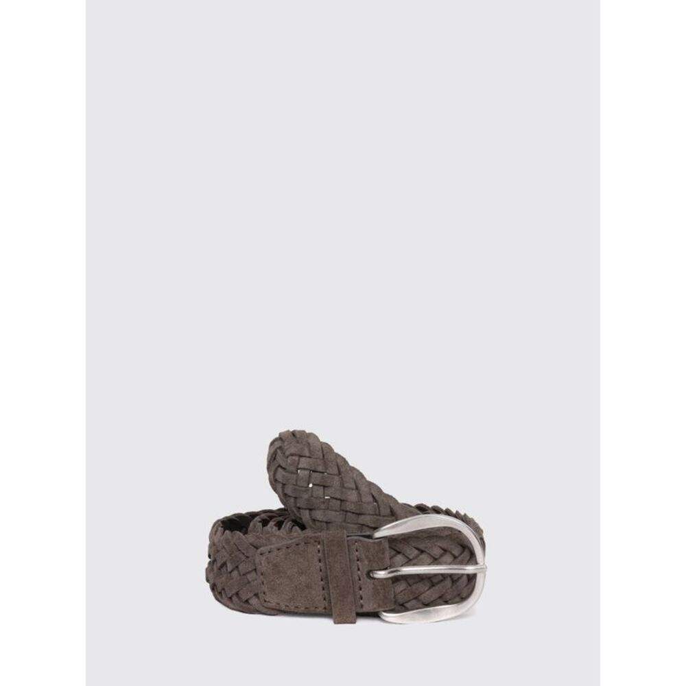 Orciani Men Orciani Plot Woven Suede Calf Leather Belt With Buckle
